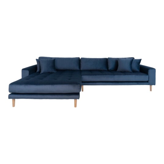House Nordic Lido Lounge Sofa m, venstrevendt sjeselong - Mørkeblåt Velour 1690003-04-0 1690005-04-0