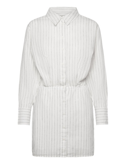 Gina Tricot Linen Blend Shirt Dress - White - XS