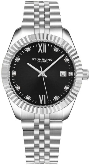 Stührling Original Herreklokke 4024.3 Gamine Sort/Stål Ø36 mm