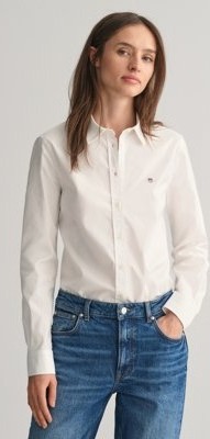 Oxfordskjorte med stretch i slim fit WHITE 40 Oxfordskjorte med stretch i slim fit WHITE 40