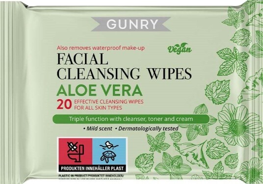 Gunry Facial Cleansing Wipes Aloe Vera 20 stk Gunry Facial Cleansing Wipes Aloe Vera 20 stk