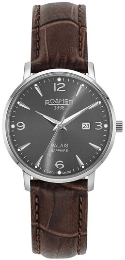 Roamer Monza Dameklokke 958844 41 54 05 Valais Grå/Lær Ø32 mm