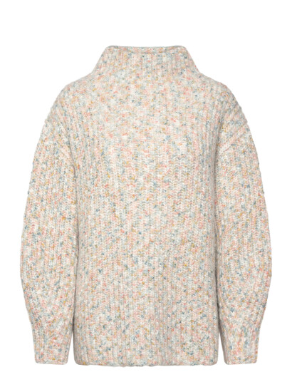 Monki High Neck Boxy Knitted Sweater   Multi/patterned   XXS