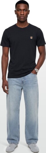 Maison Kitsune Fox Head Patch Classic Tee Shirt Navy XS