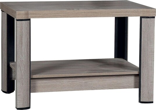 Chezum Sofabord 90 cm med Oppbevaringshylle Tryffel/Beige/Grå