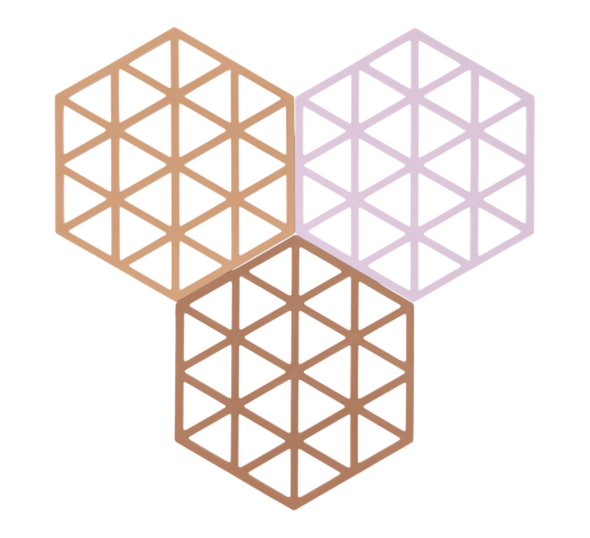 Zone Bordskåner Triangles 3 stk lys terracotta lupin mandel