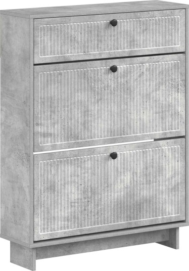 vidaXL Sko Skap EDE 78 x 24 x 103 cm Konstruert tre Betonggrå
