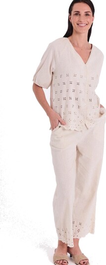FREE/QUENT Fqlinus Pants CreaM