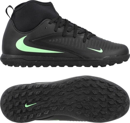 Nike Phantom 6 Club High Cut Tf Shadow   Svart/illusion Green Barn   Turf (Tf) størrelse 35