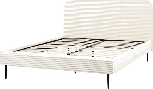 Seng med lamellramme Flayat Hvit Svart 160x200 cm