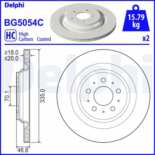 Bremseskive DELPHI BG5054C