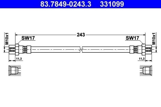 Bremseslange ATE 83.7849 0243.3