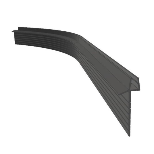 Vikingbad Subbelist Liam Buet PVC H51mm Rivbar - B79cm Svart Matt / Venstre