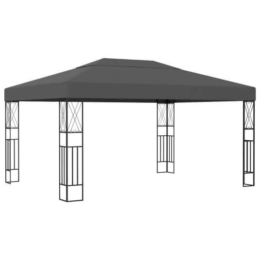 vidaXL Paviljong med LED-lysslynge 3x4 m antrasitt stoff vidaXL Paviljong med LED-lysslynge 3x4 m antrasitt stoff