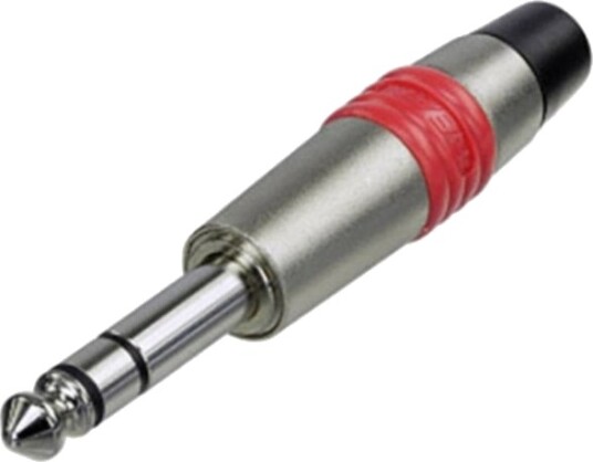 Rean Av Nys228c-0-Con 6,35 Mm Jackplugg Rette Poler: 3 Stereo Sølv/Sort 1 Stk