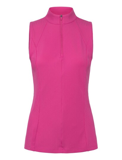 Callaway Ribbed Sleeveless Golf Polo Pink L