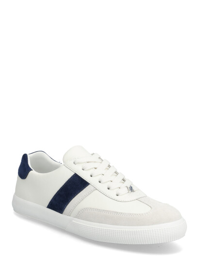 Lauren Ralph Lauren Two-Tone Braylee Leather & Suede Sneaker - White - 37 Lauren Ralph Lauren Two-Tone Braylee Leather & Suede Sneaker - White - 37