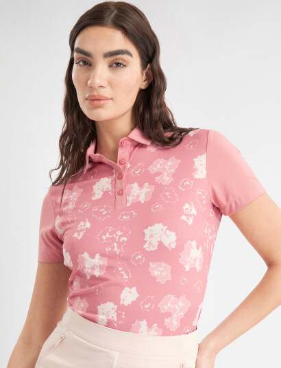 Calvin Klein Golf Harmony Printed S/S Shirt - Pink - M