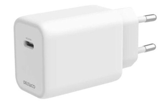 Deltaco 67W USB-C Hurtiglader Hvit til Mobil og Laptop Deltaco 67W USB-C Hurtiglader Hvit til Mobil og Laptop