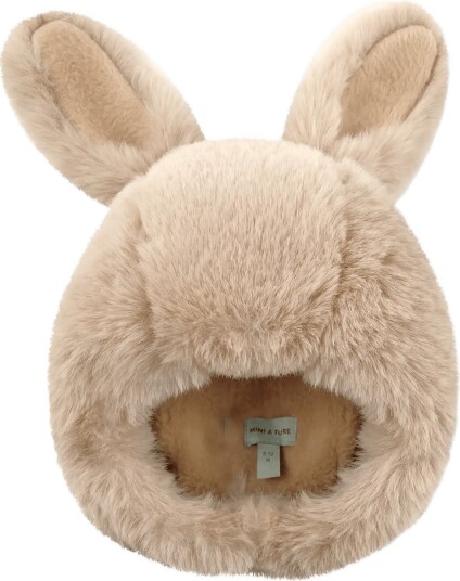 MINI A TURE Matlien Rabbit Fleece Lined Winter Hood Beige 18/24M