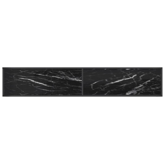 vidaXL TV-benk svart marmor 220x40x40,5 cm herdet glass