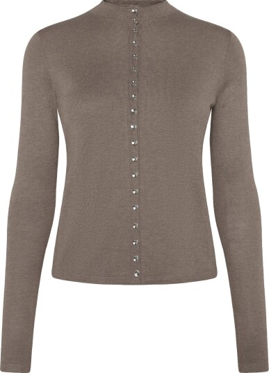 Mango Fine-Knit Cardigan With Metal Buttons - MEDIUM BROWN - XS