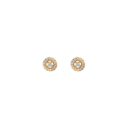 Vida By Pan Jewelry Twist øredobber i forgylt messing med zirkonia