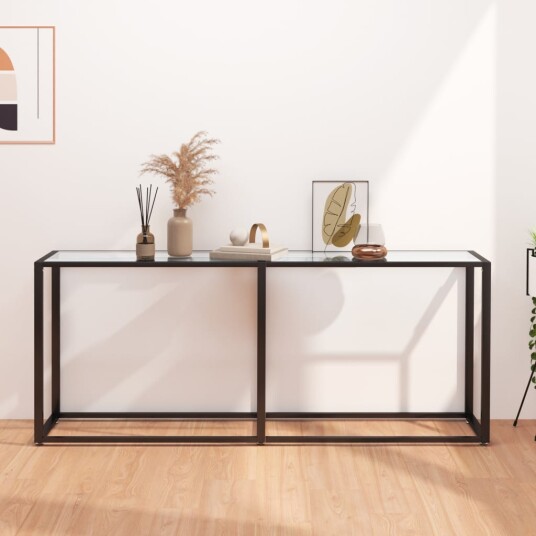 Konsollbord gjennomsiktig 180x35x75,5 cm herdet glass 331682
