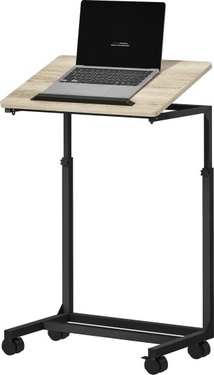 Justerbart rullende sidebord – metallramme vippbar topp