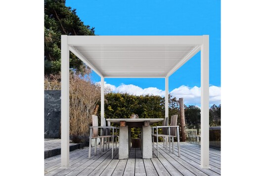 Pergola Motordreven 3x4 m Hvit Pergola Motordreven 3x4 m Hvit