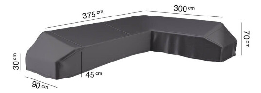 AeroCover Møbeltrekk Aerocover Til loungegruppe 375 x 300 x 90 cm Svart