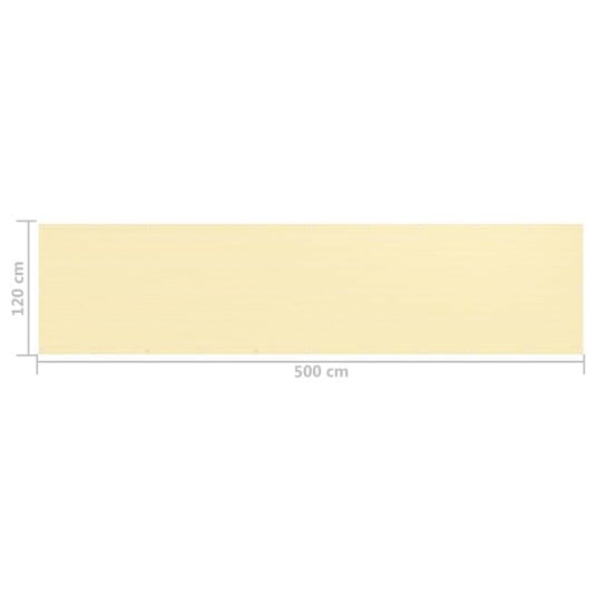 vidaXL Balkongskjerm Beige 120x500 cm HDPE