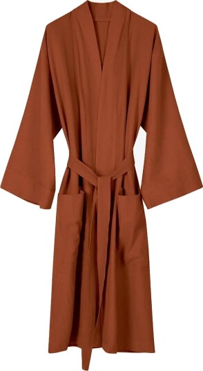 TAMEKO Nami Cotton Kimono Robe AMBER S