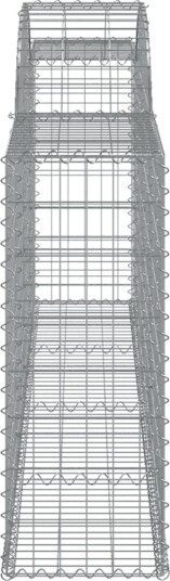 vidaXL Gabionkurver buede 9 stk 300x30x80/100 cm galvanisert jern