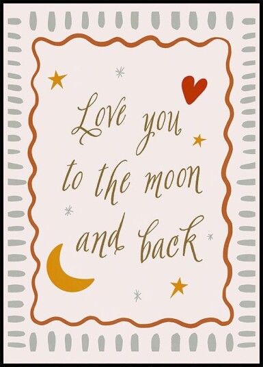 Loveyoutothemoonandbackno02 Plakat Plakat / 21x30cm