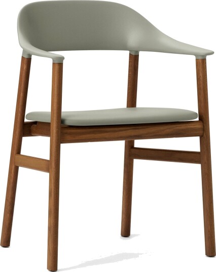 Normann Copenhagen Herit Spisestol med Armlener Skinntrukket Røkt Eik/støvet Grønn