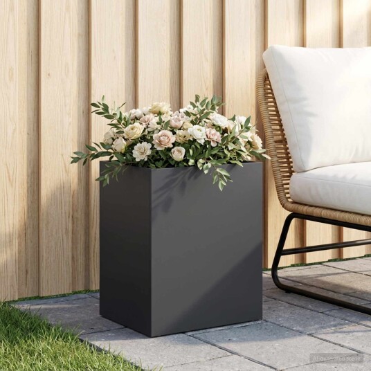 vidaXL Hageblomsterpotte Svart 40 x 30 x 50 cm Kaldvalsestål
