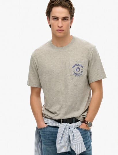 Superdry Merchant Graphic Tee   Grey   L