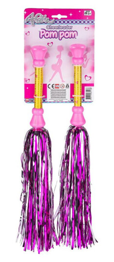 4-Girlz Cherleader Glitter Pom-Poms Lilla/Sølv