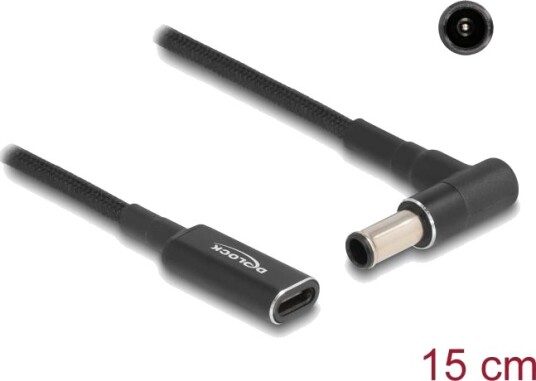 Delock strømadapter - 24 pin USB-C til 6,0 x 4,3 mm DC-jakk - 15 cm