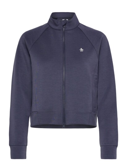 Original Penguin Golf Full Zip Textured Knit Jacket   Navy   XS