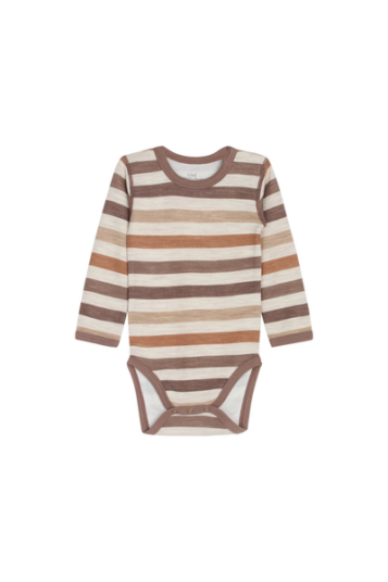 Hust & Claire Baloo Stripe ull/bambus body - coffee Hust & Claire Baloo Stripe ull/bambus body - coffee