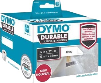 Dymo Labelwriter Durable Hvit 64 X 19 Mm 900 EtikettEr 1 RullEr X 900 Strekkodeetiketter For Dymo Labelwriter 310 315 320 330 400 450 4Xl Se450 Wireless