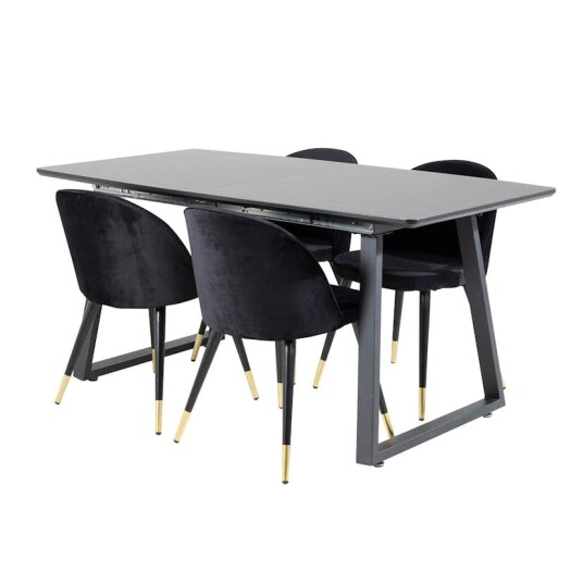 Venture Home Spisegruppe Venture Home Ina med 4 Valentina Stoler Fløyel GR20327