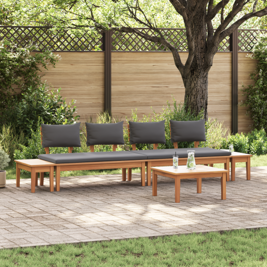  5 deler hagesett i solid teak