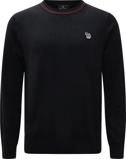 PS Paul Smith Mens Sweater Crew Neck Zeb Bad 79_BLACK XXL PS Paul Smith Mens Sweater Crew Neck Zeb Bad 79_BLACK XXL