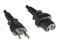 MicroConnect - Strømkabel - SEV 1011 (hann) til IEC 60320 C15 - 1.8 m - svart - Sveits