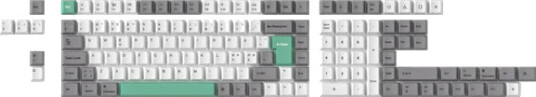 Keychron PBT Keycap Sett ISO Nordisk Grå Hvit Mint