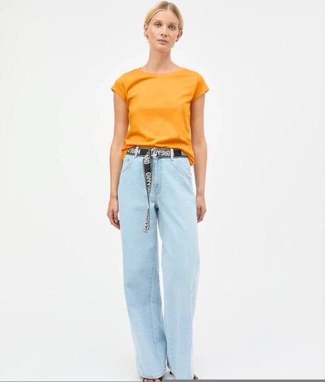 Mads Nørgaard Fine Jersey Teasy Tee Fav Orange M Mads Nørgaard Fine Jersey Teasy Tee Fav Orange M