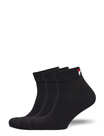 FILA Socks Fila 3Pk Quarter Plain Socks - Black - 35-38 FILA Socks Fila 3Pk Quarter Plain Socks - Black - 35-38